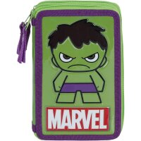 Marvel Hulk Federmappe – Großes 3-Fach Mäppchen, Komplett Gefüllt, 14 x 21 cm