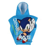 Sonic Badeponcho mit Kapuze – Weicher Bademantel...