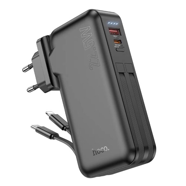 Powerbank 10.000 mAh mit EU/US-Buchse kompatibel mit iPhone und USB-C 22,5W