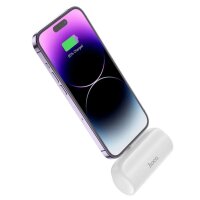 Powerbank 5000 mAh mit integriertem iPhone-Anschluss 2A J106 weiß LED-Anzeige