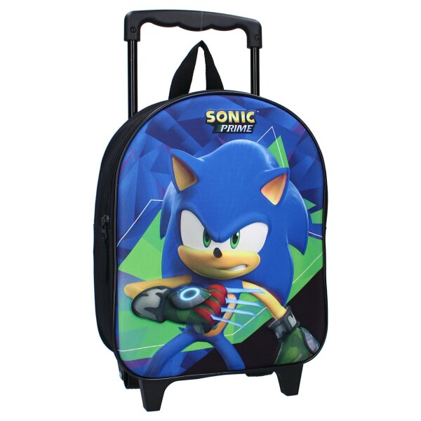 Sonic 3D Trolley-Rucksack für Kinder Praktische Tasche mit Rollen