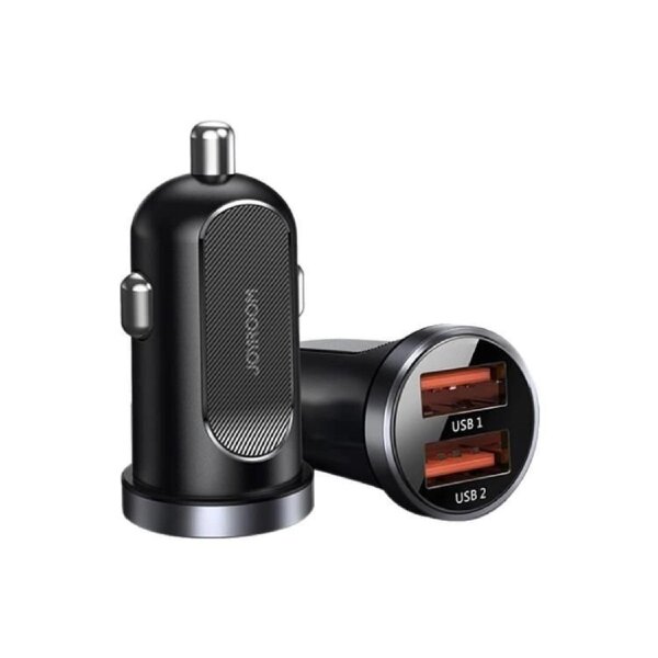 Joyroom C-A09 Mini-Auto-Schnellladegerät 2x USB 30W Quick Charge Schwarz