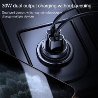 Joyroom C-A09 Mini-Auto-Schnellladegerät 2x USB 30W Quick Charge Schwarz