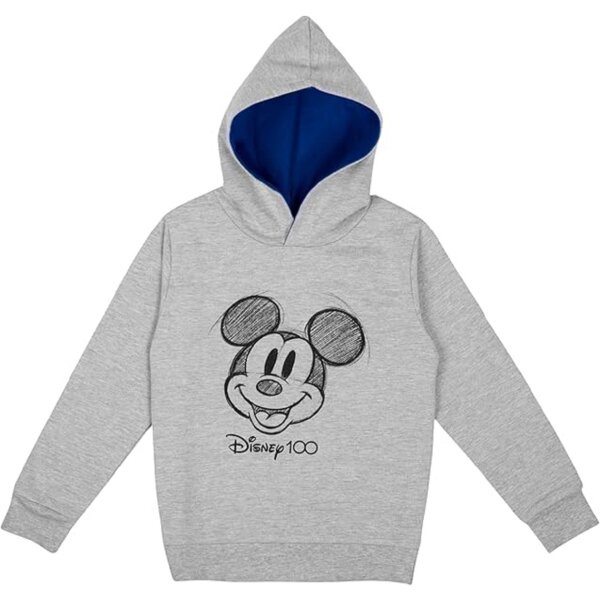 Disney Micky Maus Kapuzenpullover Hoodie für Jungen Pullover mit Kapuze für Kinder Grau