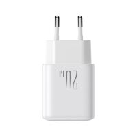 Netzwerkladegerät USB-C / USB-A 20W PD / QC 3.0 Schnellladegerät in Weiß