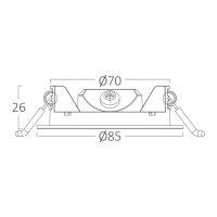 Einbauleuchte 3W | IP20 Schutzart | CCT einstellbare Farben 3000-6400K | Rund Ø 7,5cm, 11cm Deckenausschnitt