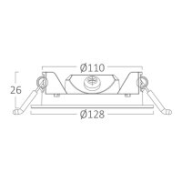 Einbauleuchte 6W | IP20 Schutzart, Dimmbar | CCT einstellbare Farben 3000-6400K | Rund Ø 11,5cm, 11cm Deckenausschnitt