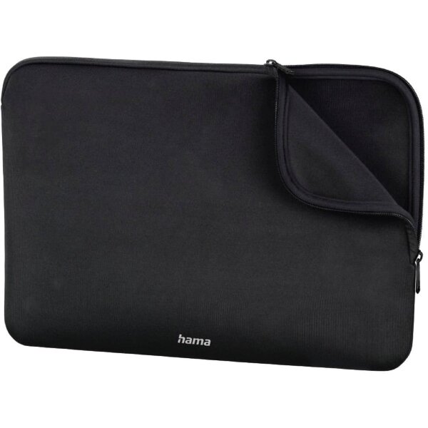 Hama Neopren Laptoptasche 13.3" (37 x 2 x 26 cm) – Robuste Schutztasche mit Reißverschluss in Schwarz