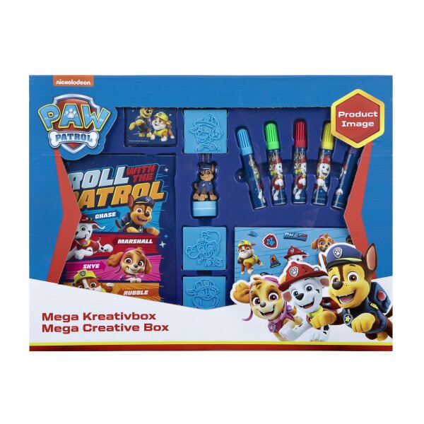 Paw Patrol Mega-Kreativ-Box Mit Stempelkissen, Fasermalern, Malheft und Stickerblatt