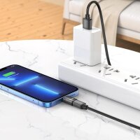 Hoco Adapter USB-C Stecker (weiblich) kompatibel mit iPhone 8-pin in Schwarz