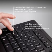 Cherry STREAM Keyboard – Robuste USB-Tastatur in Schwarz für Alltag und Büro