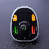 FM-Bluetooth-Transmitter in Schwarz, kabellose Musikwiedergabe und Freisprechanrufe