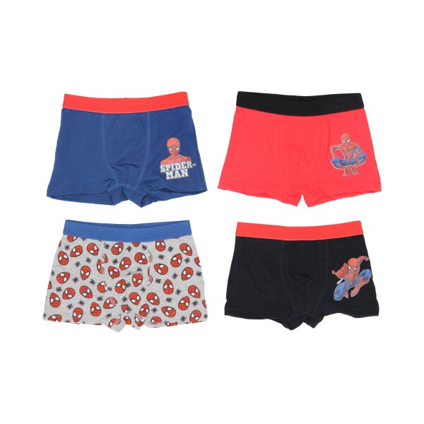 Spiderman Boxershorts 4er-Pack – Bequeme Baumwollunterwäsche für Kinder