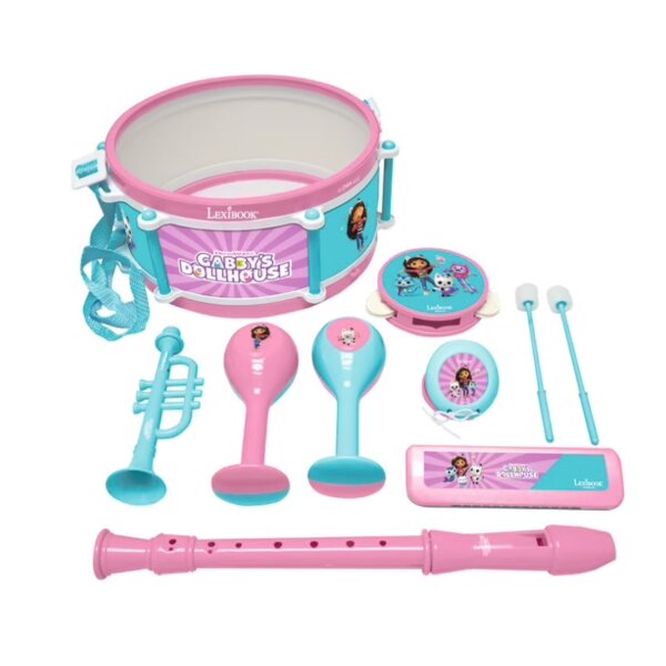 Gabbys Dollhouse Musikset mit 7 Instrumenten – Trommel, Maracas, Flöte und mehr, ideal für Kinder