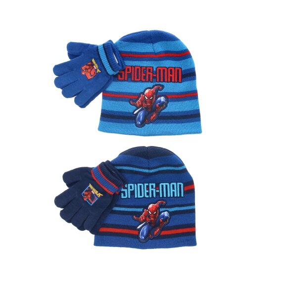 Spiderman Winteraccessoires – Mütze und Handschuhe für junge