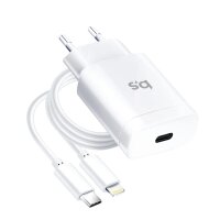 Wandladegerät Typ-C 18W 3A mit USB-C Kabel kompatibel mit iPhone PD QC4.0 Weiß