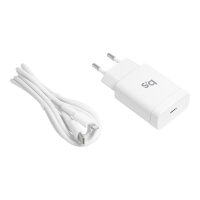 Wandladegerät Typ-C 18W 3A mit USB-C Kabel kompatibel mit iPhone PD QC4.0 Weiß