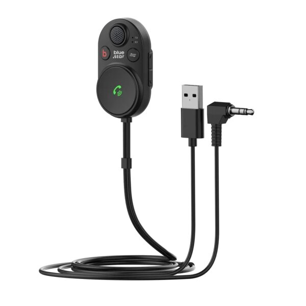 2-in-1 Bluetooth FM-Transmitter in Schwarz USB -A, Mini-Buchse 3,5 mm Anschlüsse