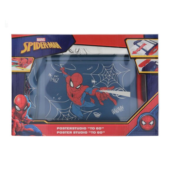 Spiderman Ausmalposter-Set – 70 Poster mit Buntstiften und Stickern für Kinder