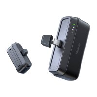 Powerbank mit USB Typ C Anschluss Schnellladegerät 5000 mAh in Schwarz 20W