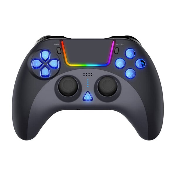 Wireless-Controller / GamePad PS4-Touchpad in Schwarz mit LED-Hintergrundbeleuchtung