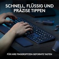 Logitech Präzisionstastatur Tastatur-Maus Set MX Keys S, Wireless, Bluetooth