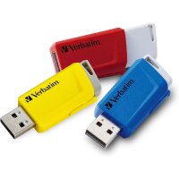 Verbatim USB 3.2 Stick 16GB StorenClick Datenstick 3er Pack rot blau gelb