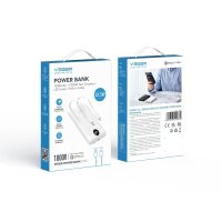 Powerbank 10000 mAh mit Kabeln Typ C /iPhone Anschluss PD QC3.0 2A 22,5W - Weiß