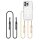 MagSafe Hülle für iPhone 16 Pro Max – transparent + 2 Lanyards (schwarz und beige)