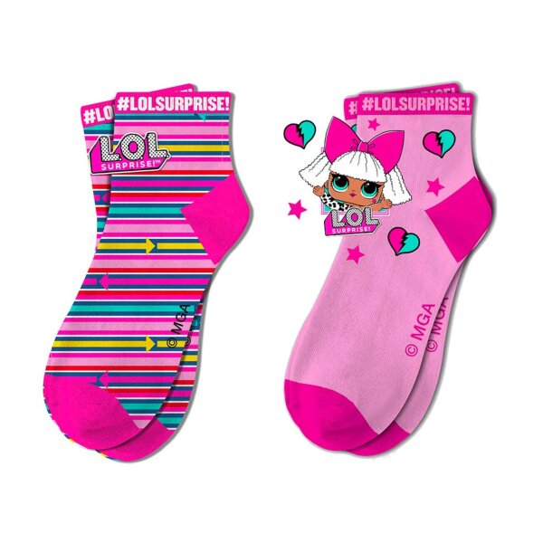 LOL Surprise Socken 2er-Pack Bunte Socken für Mädchen mit fröhlichen Designs