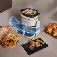 2-in-1 Multifunktionale Heißluftfritteuse AF3 1100W mit Bratpfanne und Brattopf