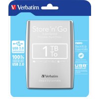 Verbatim Tragbare Festplatte – 1TB Speicher, USB...