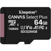 Kingston MicroSD-Karte Canvas Select Plus 64 GB Klasse 10 + Adapter (SDCS2/64)