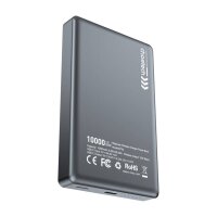 Powerbank 10000mAh in Schwarz - PD Schnellladegerät 20W mit LED-Anzeige