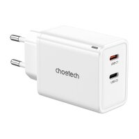 Netzwerkladegerät GaN, 2x USB-C, PD65W Schnellladegerät in Weiß