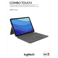 Logitech Tastatur Combo Touch, Smart Connector, Grau