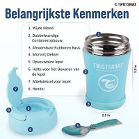 Twistshake 350 ml Thermobehälter für Babys und Kinder – Inklusive Löffel, Blau