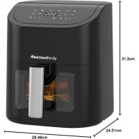 1600W Heißluftfritteuse 5,2 Liter ,mit Transparentem Fenster Air Fryer