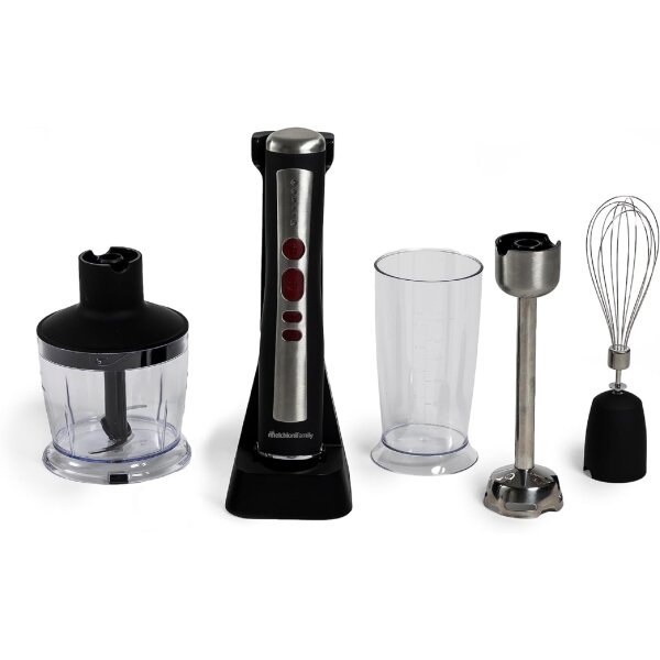 Melchioni Family ZOE Stabmixer-Set, Wiederaufladbar 5 Geschwindigkeiten & Zerkleinerer