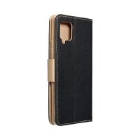 Fancy Hülle kompatibel mit SAMSUNG GALAXY A36 5G Etui mit Standfunktion, Kartenfach Schwarz-Gold