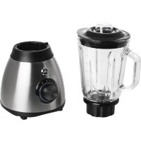 Starker Melchioni Mixer, 600 W, 1,5 l Glasbehälter, 5 Geschwindigkeiten, Schwarz/Stahl