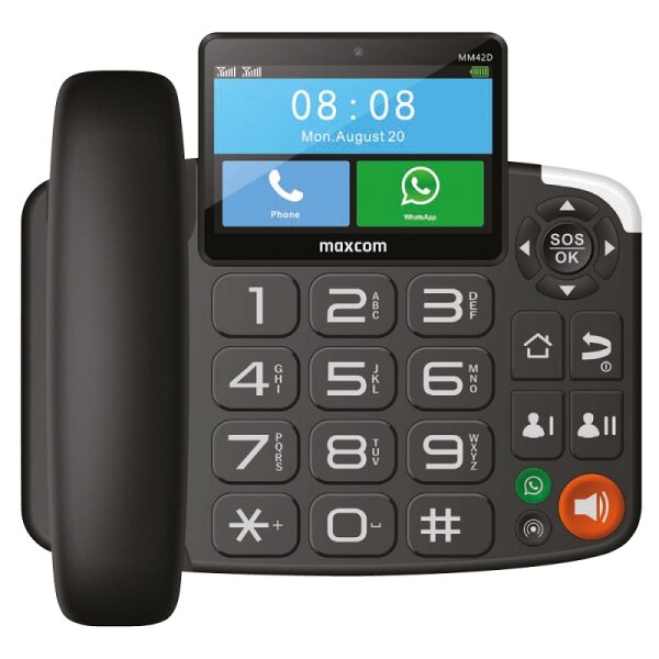 Maxcom Comfort MM42D SE – 4G-fähiges Tischtelefon mit großem Touchscreen und WhatsApp-Unterstützung