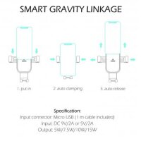 Auto-Halter mit 15W Wireless Charging und 1m Micro-USB Kabel