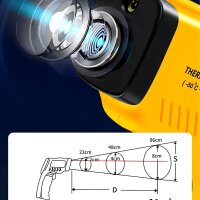 Berührungsloses Infrarot-Laser-Thermometer-Pyrometer in Gelb/Schwarz