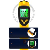 Berührungsloses Infrarot-Laser-Thermometer-Pyrometer in Gelb/Schwarz