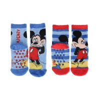 Mickey Mouse Kinder Socken 2er-Pack Flauschige Kuschelsocken