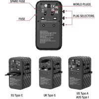 Verbatim Reiseadapter Ladeadapter, Universal Travel, UTA-06, GaN III, 100W