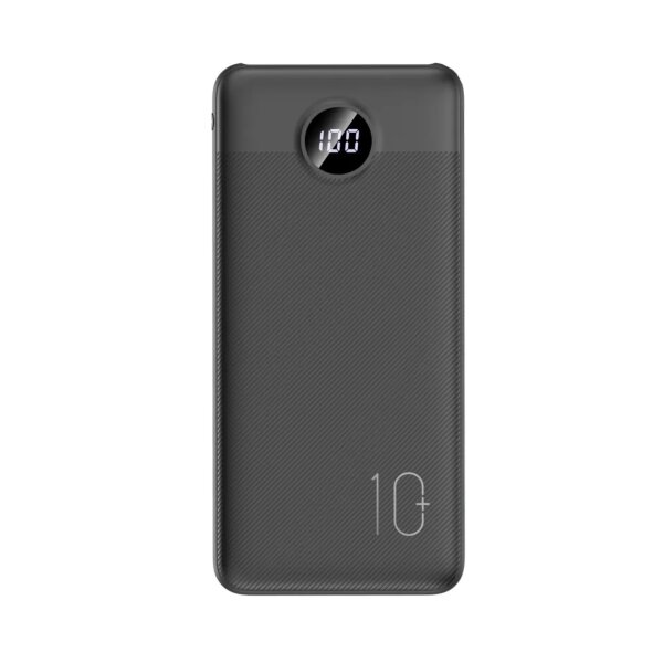 Powerbank 10000 mAh PD QC3.0 2A 20W in Schwarz - Schnellladegerät 3,7 V