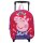 Peppa Pig Trolley-Rucksack 3D Design mit ausziehbarem Griff und Rollen Schultasche