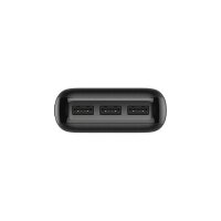 Powerbank 20000 mAh 2,1A in Schwarz, USB-C, Micro-USB & USB-A - Anschlüsse